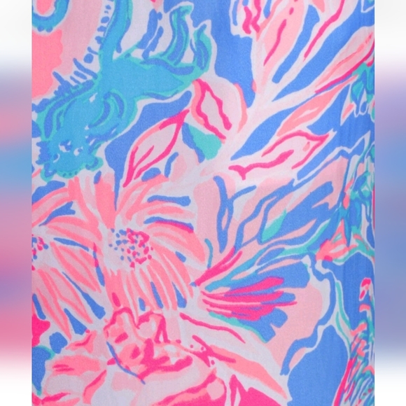 Lilly Pulitzer Bente Jumpsuit maxi blue Peri Viva La Lilly Pink Sz 8 Romper - Picture 7 of 14